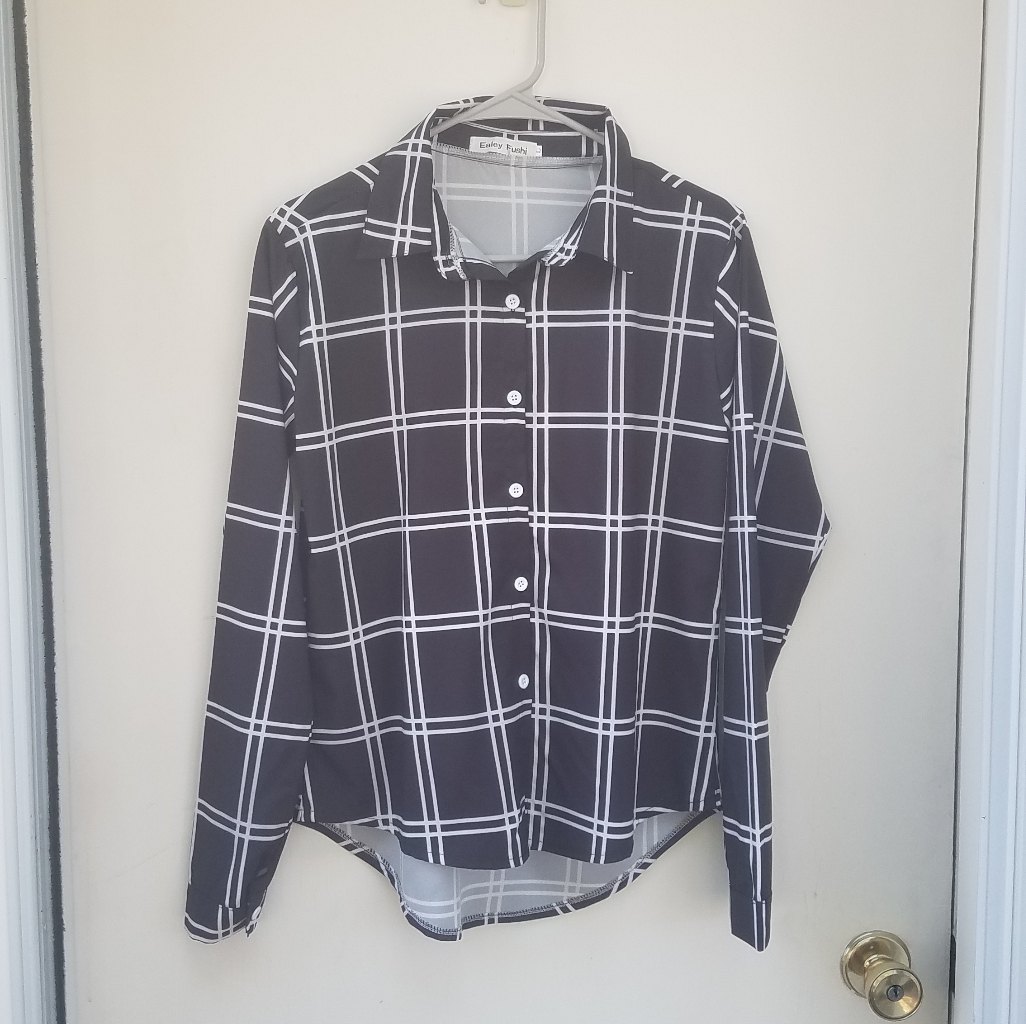 Large Black/White Button-Down
